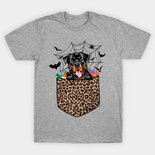 Cute Rottweiler Dog Lover Gift Leopard Rottweiler Halloween T-Shirt